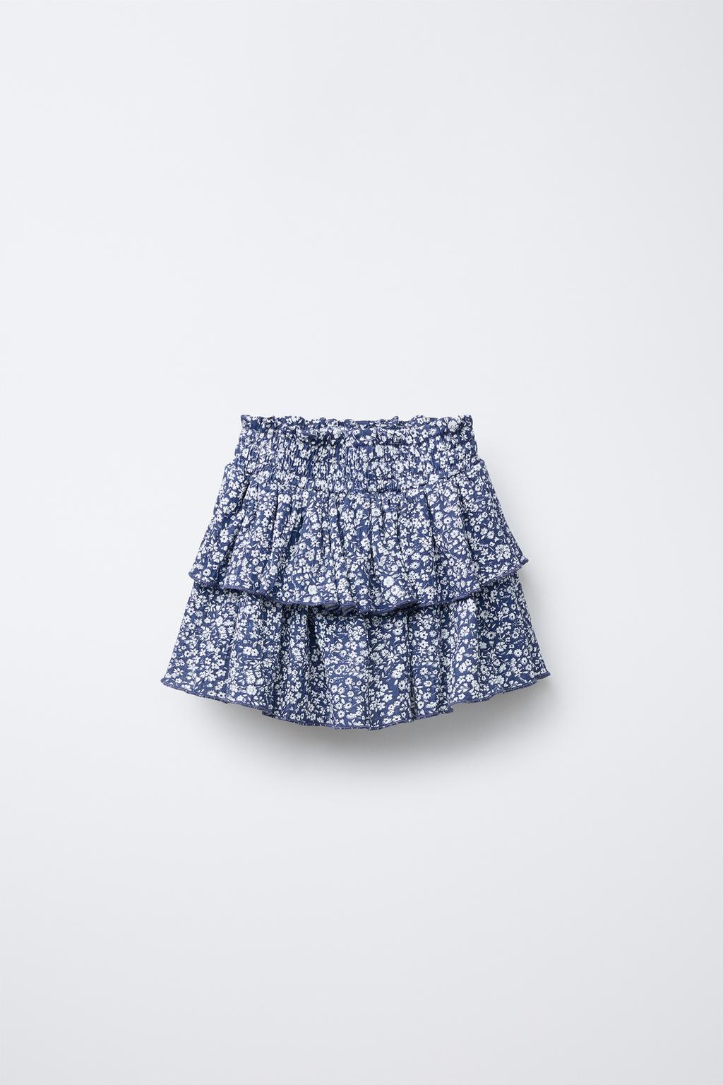 

Эластичная юбка с оборками ZARA, синий