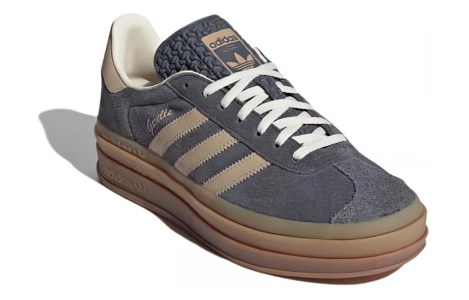 Женские кроссовки для скейтбординга adidas originals Gazelle, Серый/Коричневый — фото 2