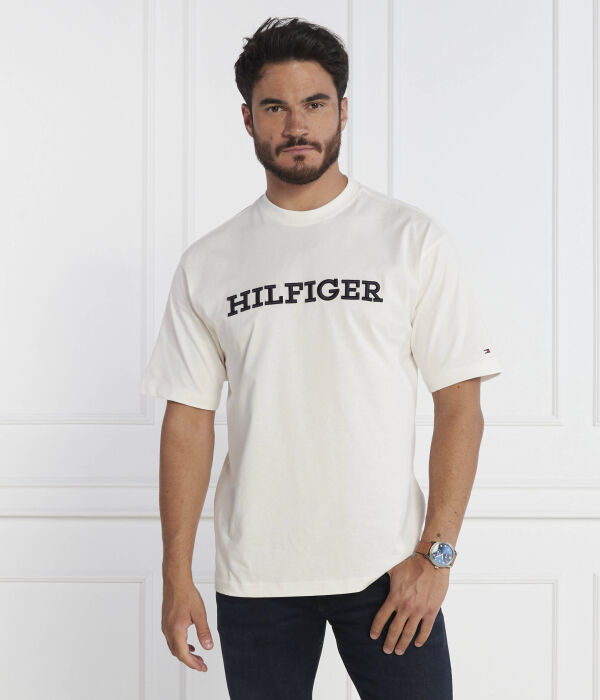 Футболка монотипная вышивка Relaxed fit Tommy Hilfiger, белый — фото 3