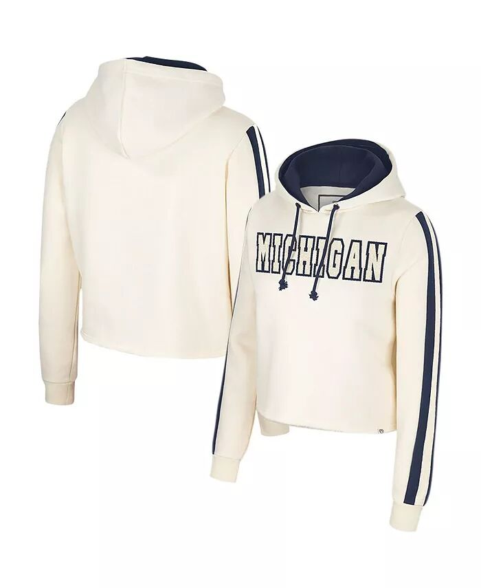 

Женская укороченная толстовка с капюшоном Cream Michigan Wolverines Perfect Date Colosseum