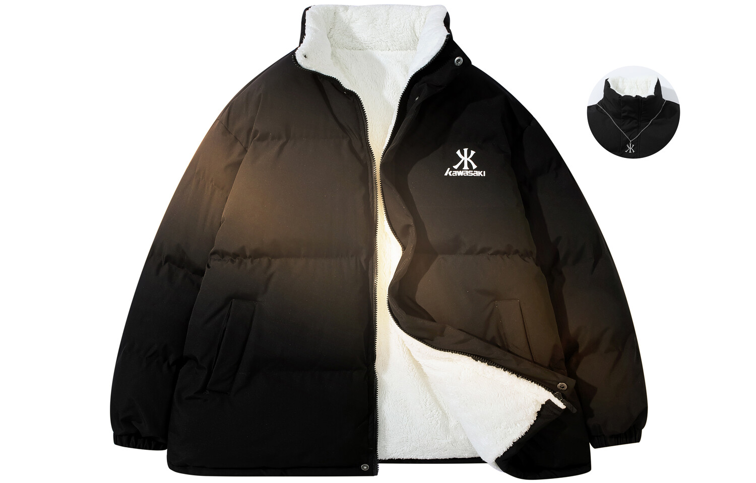 

Стеганая куртка унисекс Kawasaki, цвет White (LOGO version)