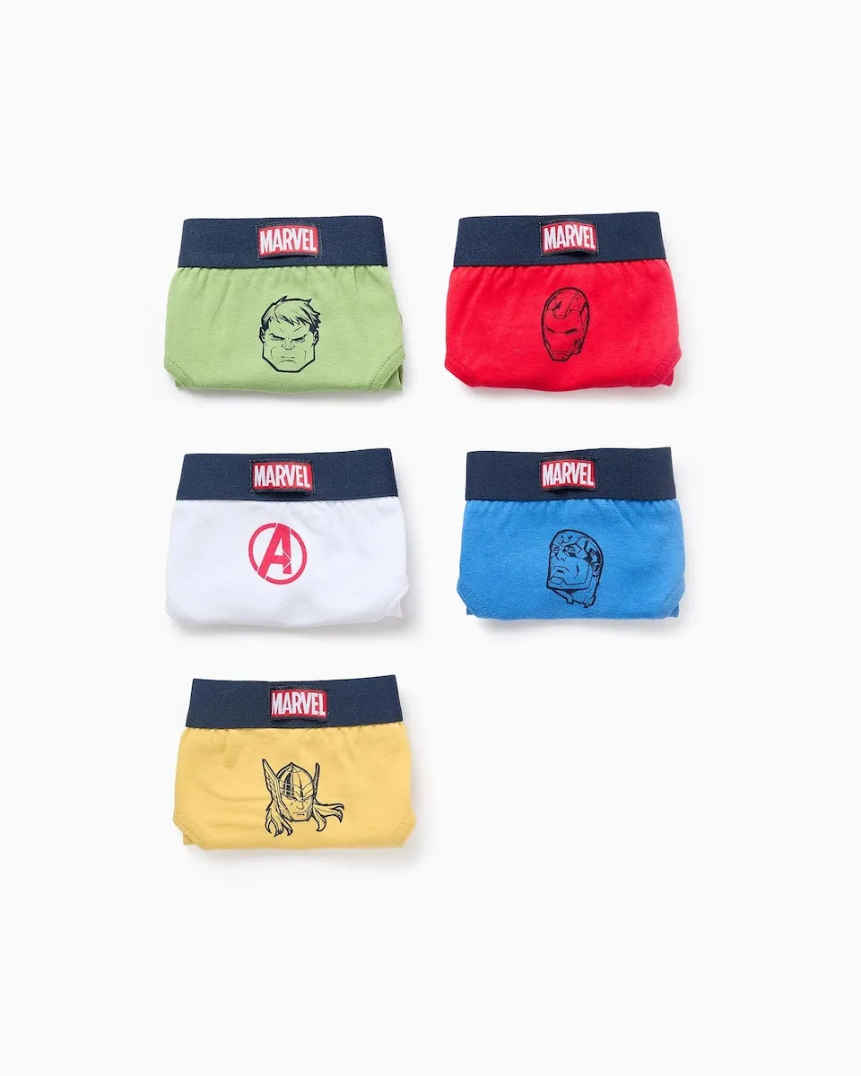 

Набор из 5 детских боксеров с мотивом Мстителей, эластичная талия Zippy, мультиколор