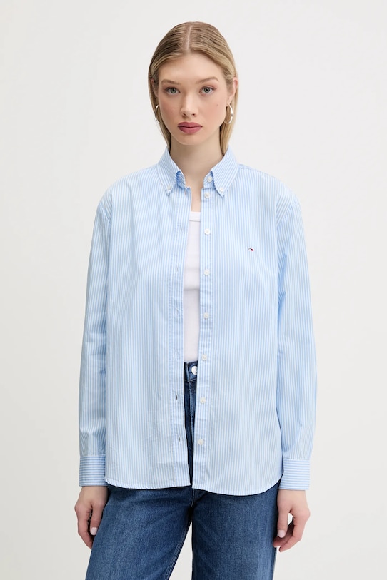 

Хлопковая рубашка Tommy Jeans, синий