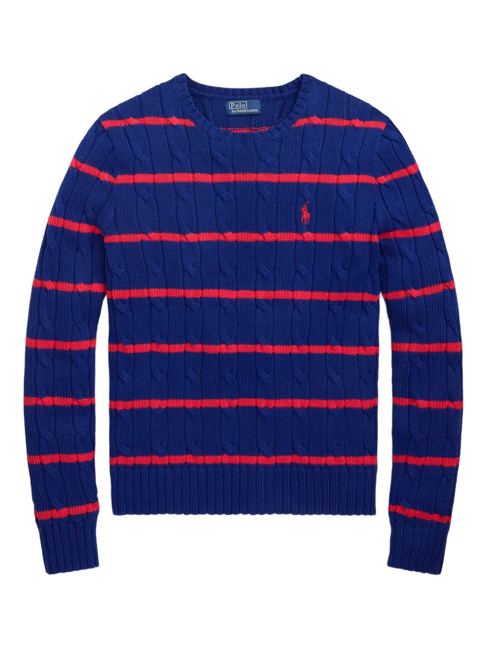 

Полосатый свитер фактурной вязки POLO RALPH LAUREN, синий