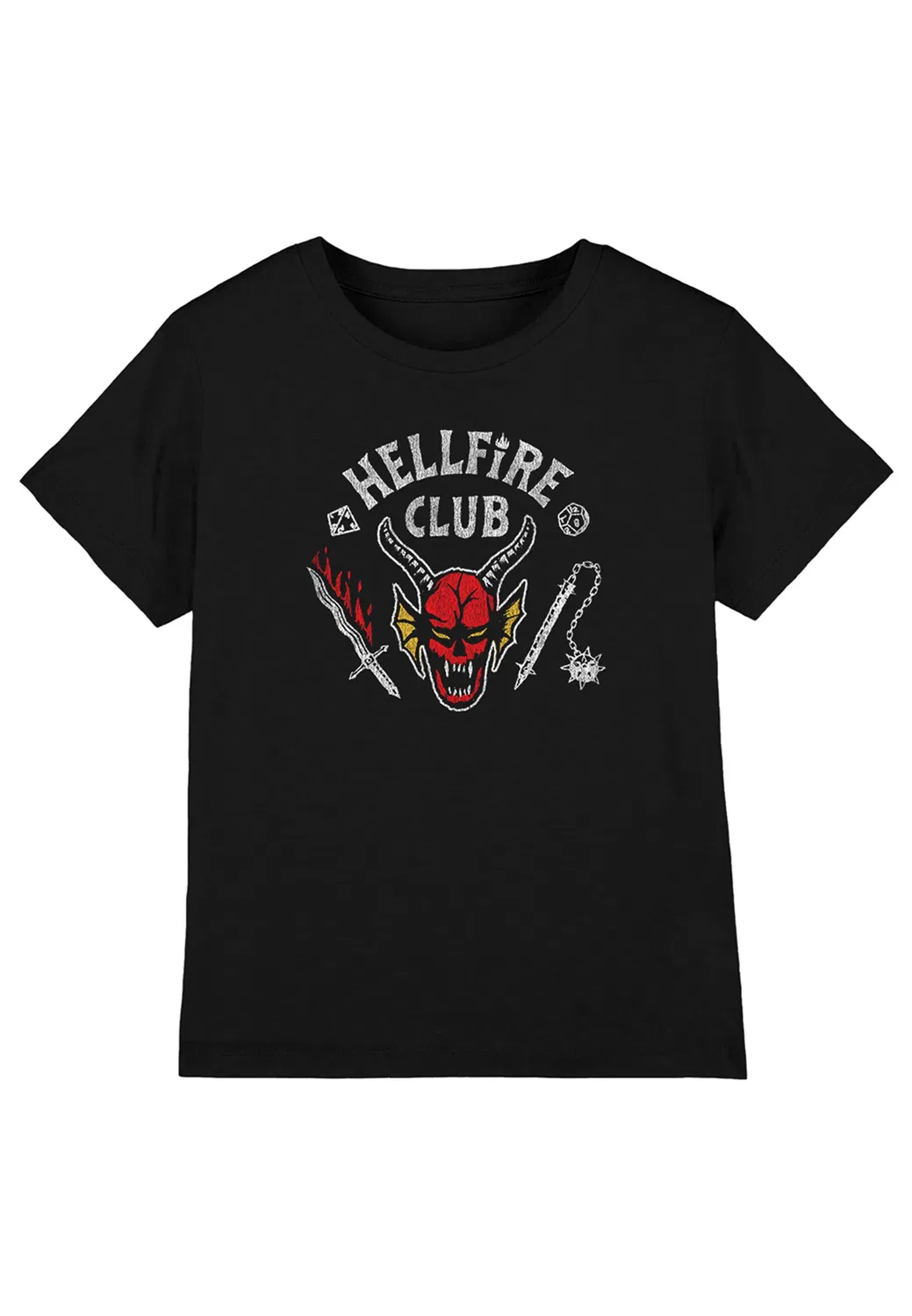 Футболка детская с принтом Hellfire Club Stranger Things, черный