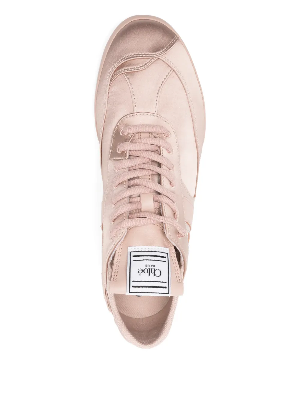 Атласные кроссовки Chloé Kick средней высоты, нейтральный — фото 4