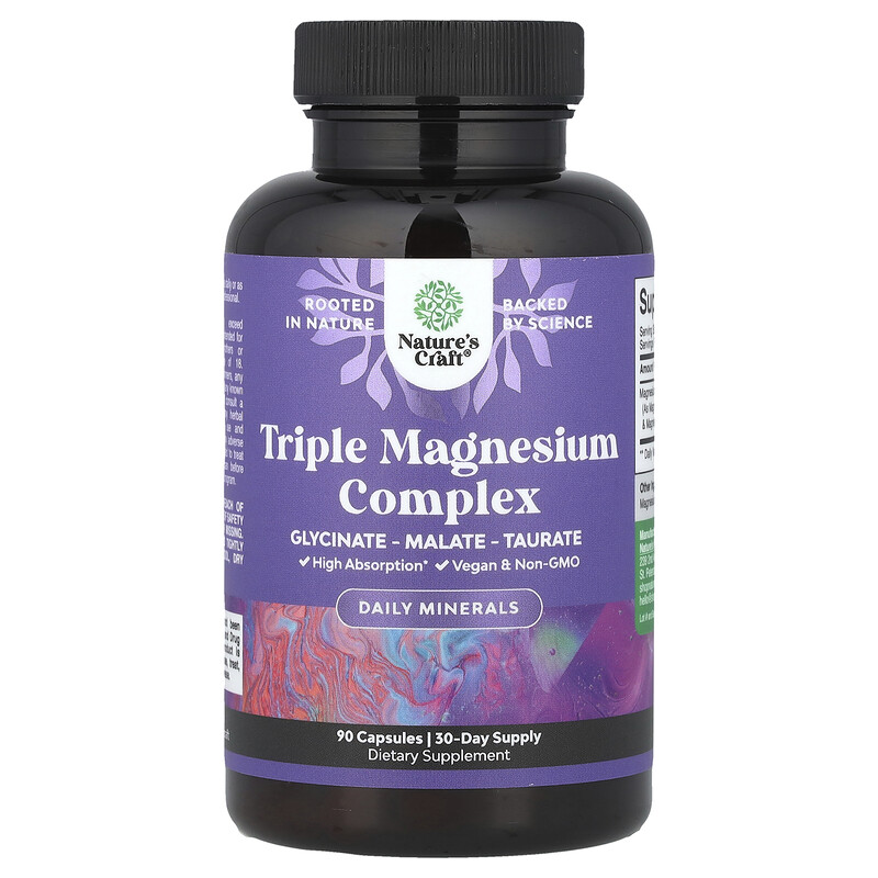 

Nature's Craft, Triple Magnesium Complex, 90 капсул