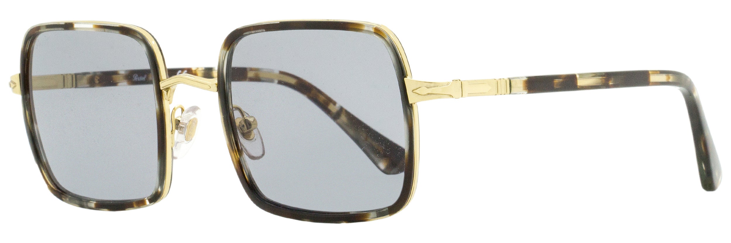 

Солнцезащитные очки Persol Unisex Square PO2475S 1100R5 в полоску коричневого/золотистого цвета 50 мм