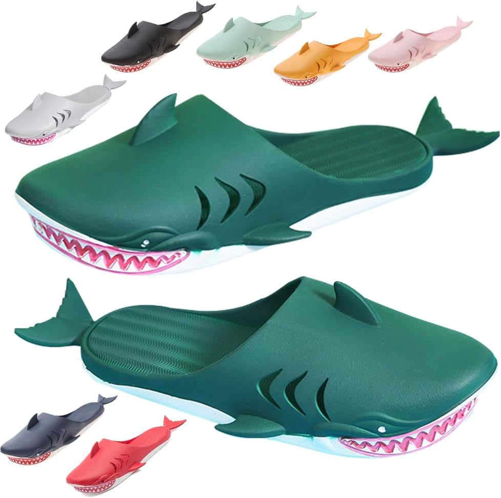 

Тапочки Hauioe Fish Slippers унисекс с акулами, сандалии-шлепанцы с рыбками, забавные для пляжной вечеринки, для мужчин и женщин, зеленый