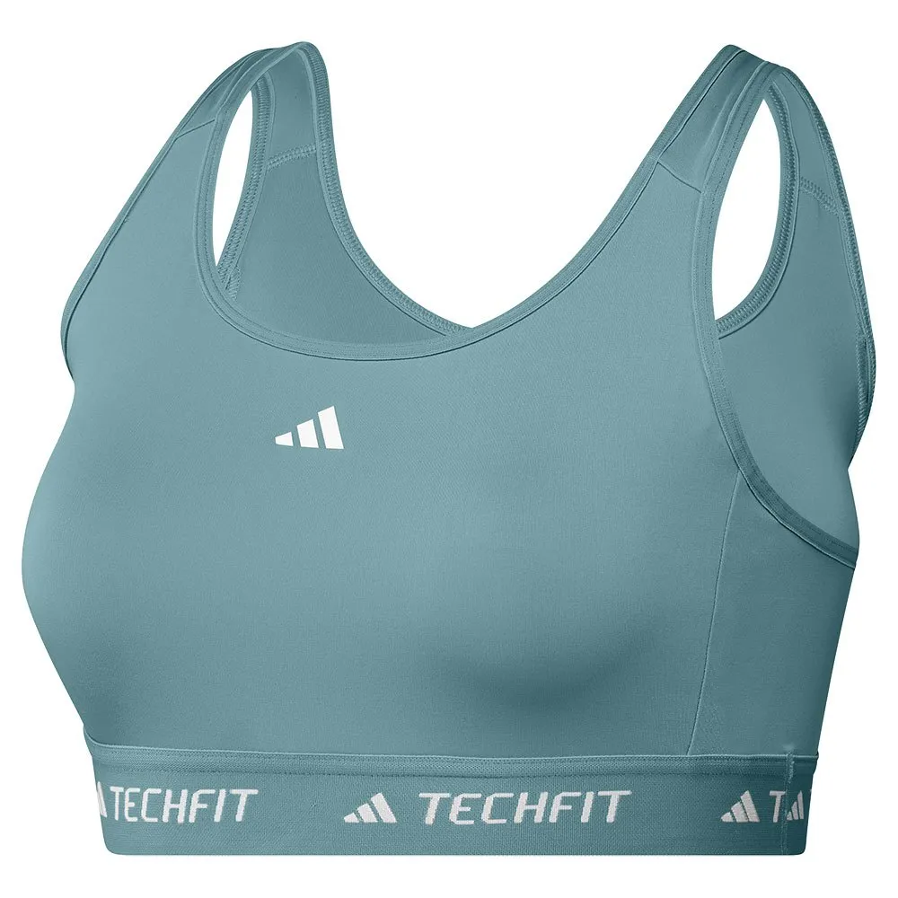 

Спортивный бюстгальтер adidas Techfit Medium Medium Impact Sports Bra, синий