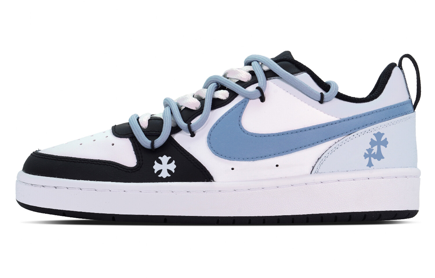 

Кроссовки Nike Court Borough Skateboarding Shoes Women's Low-top Blue/Black/White, голубой, Синий, Кроссовки Nike Court Borough Skateboarding Shoes Women's Low-top Blue/Black/White, голубой