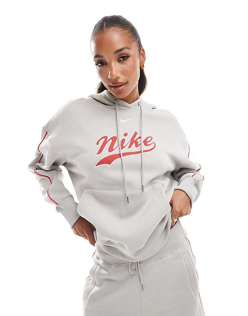 

Nike — Trend Phioenix — светло-серая флисовая толстовка с логотипом