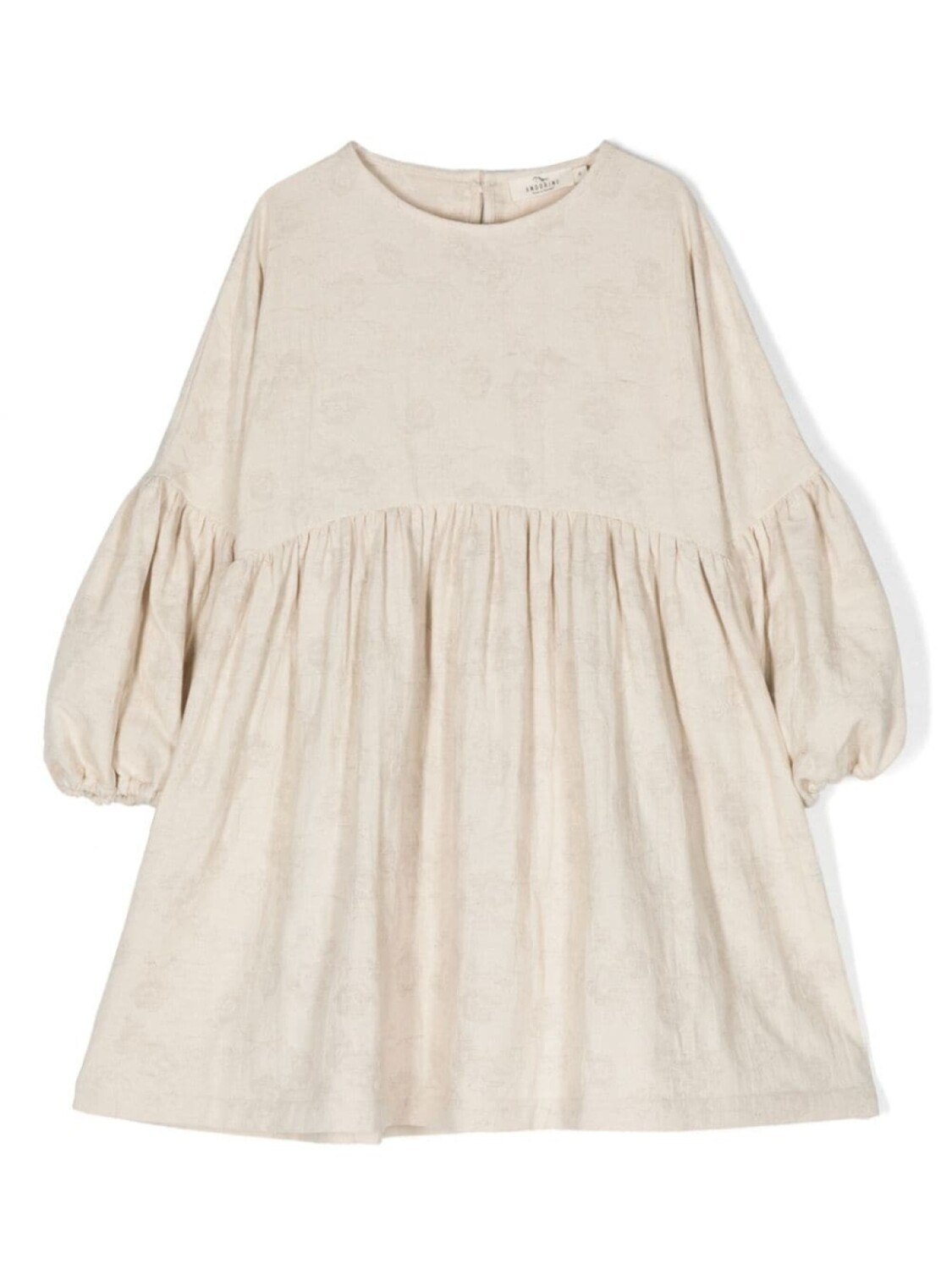 

Andorine floral-jacquard puff-sleeve dress, нейтральный цвет