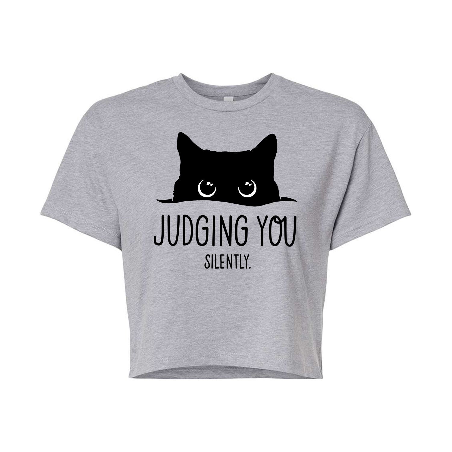 

Укороченная футболка с рисунком Judgeing You Cat для юниоров Licensed Character