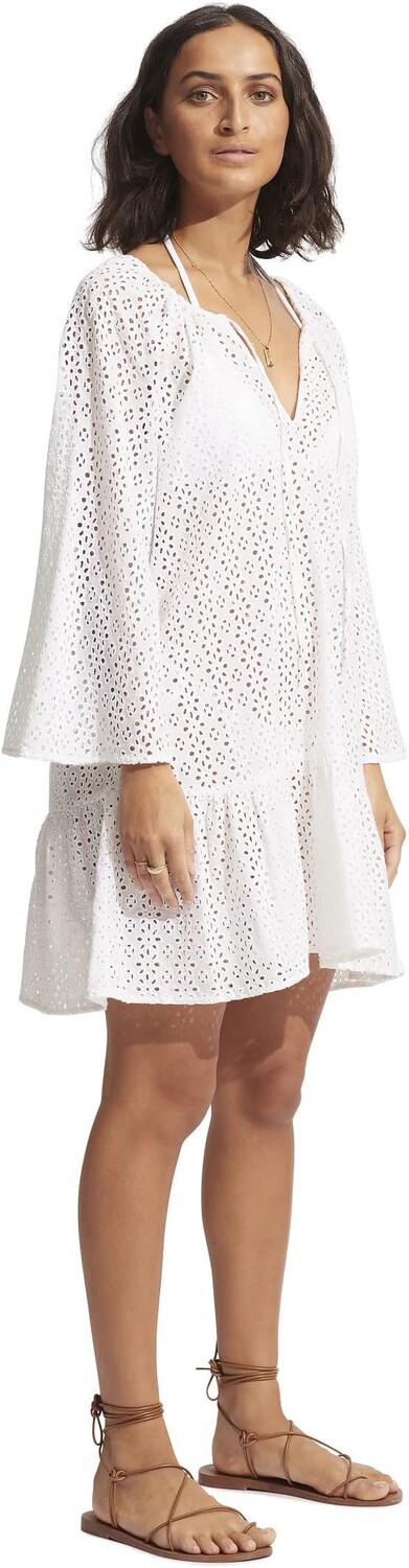 

Купальник Seafolly Beach Edit Broderie Anglaise Cover-Up, белый