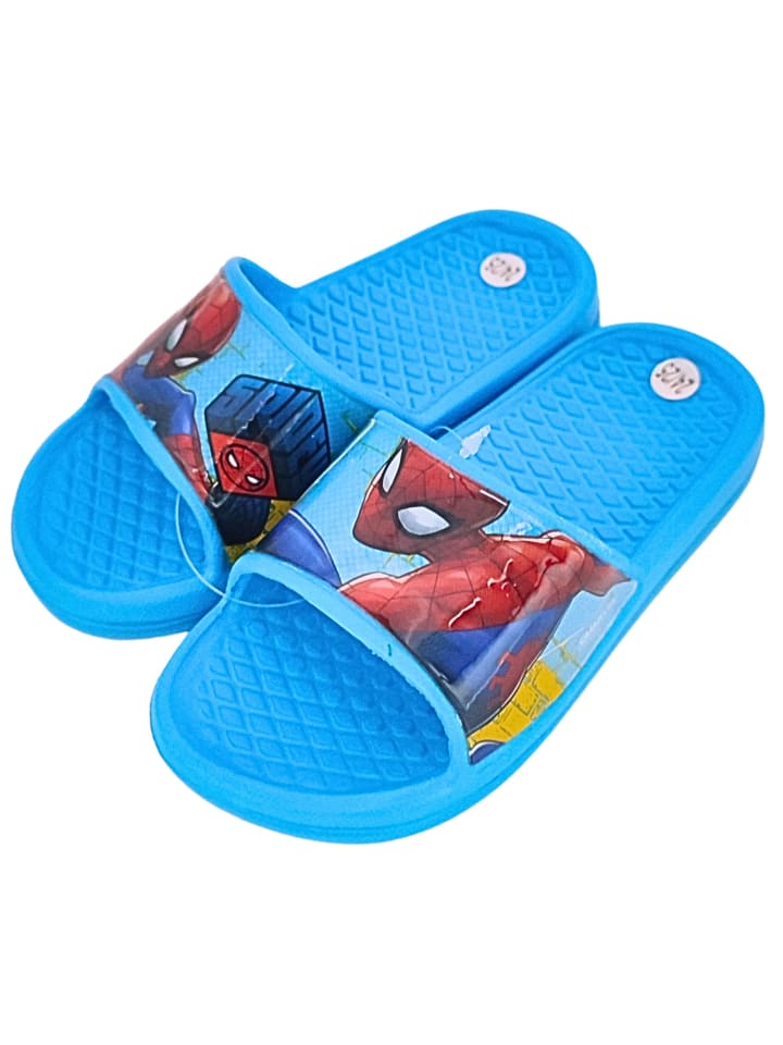 Шлепанцы Человек-паук светло-голубого цвета Spiderman — фото 2
