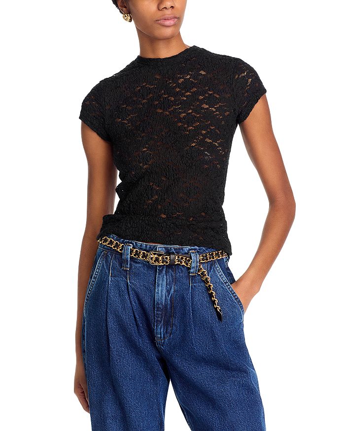 

Женская блузка с плиссированными кружевами - Exclusive AQUA, черный