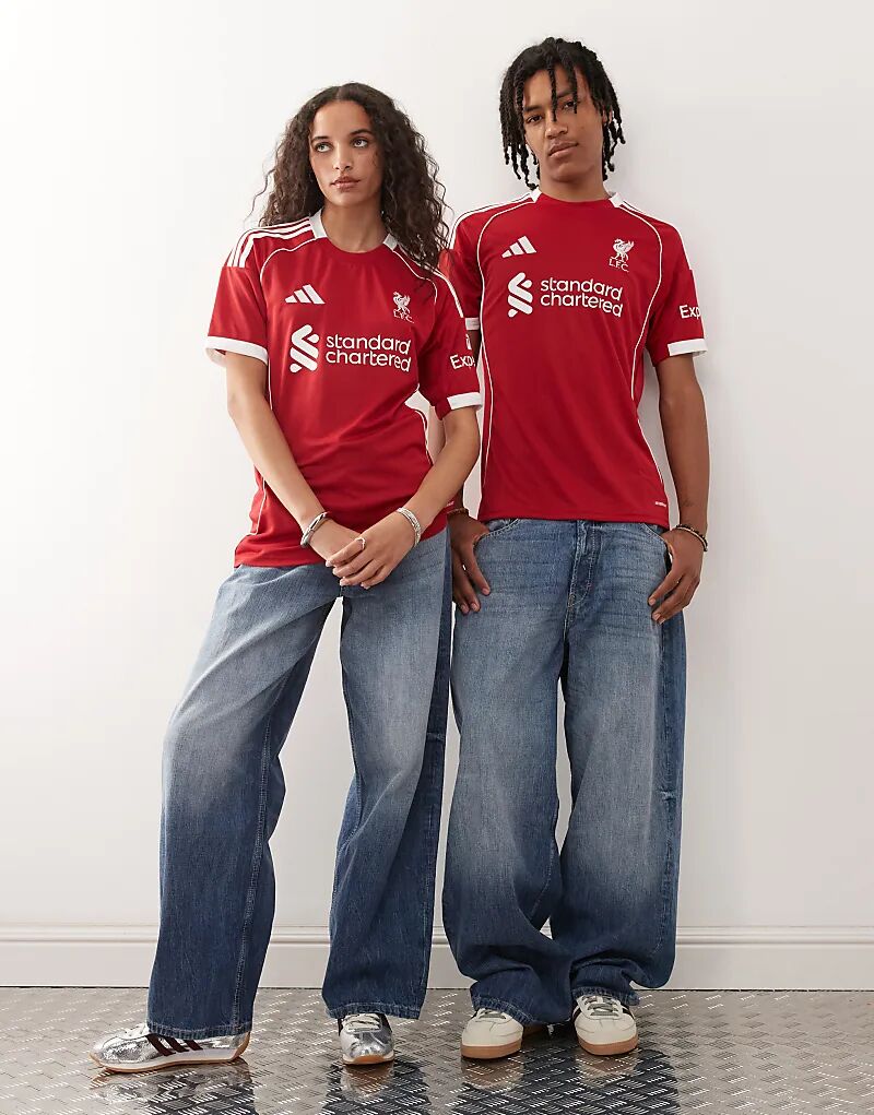 Домашняя футболка Adidas Football Liverpool 25/26 красного цвета — фото 3