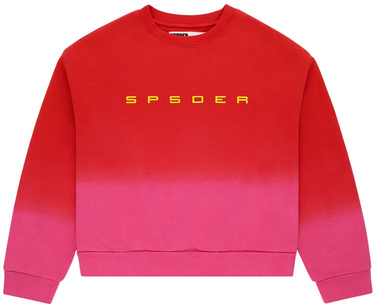 

Sp5der Градиентный свитшот с круглым вырезом, красный