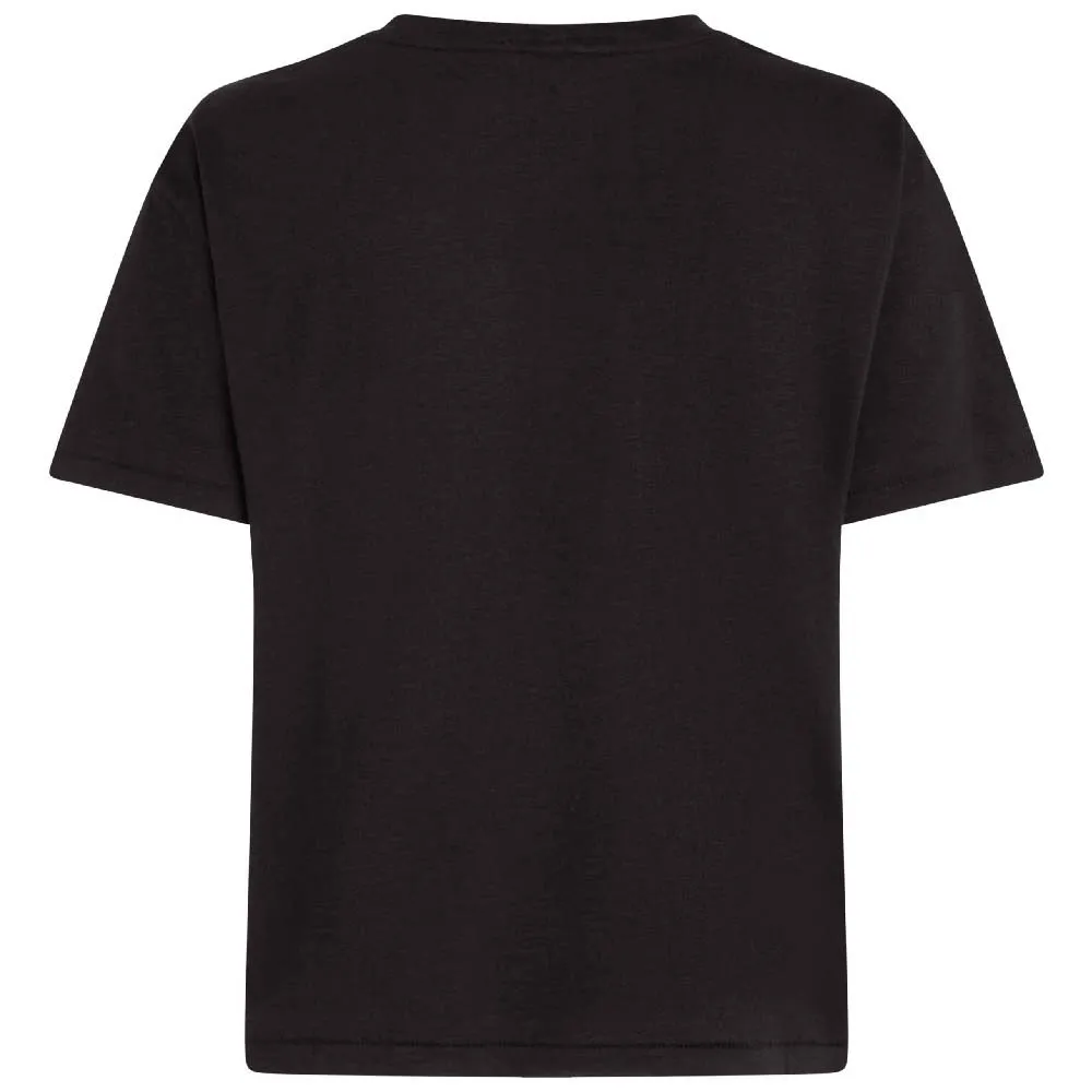 Футболка Tommy Hilfiger Slub Cropped short sleeve v neck, черный — фото 2
