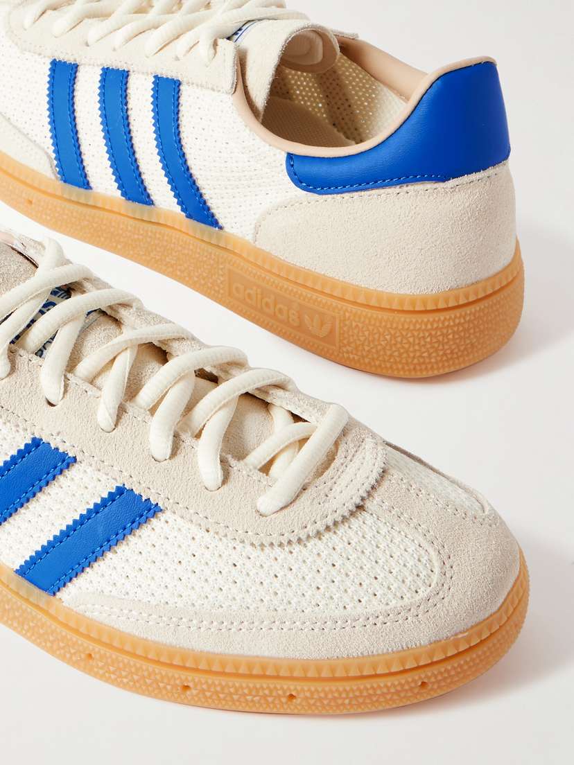 Гандбольные кроссовки из замши и сетки с кожаной отделкой Adidas Originals, бежевый — фото 4