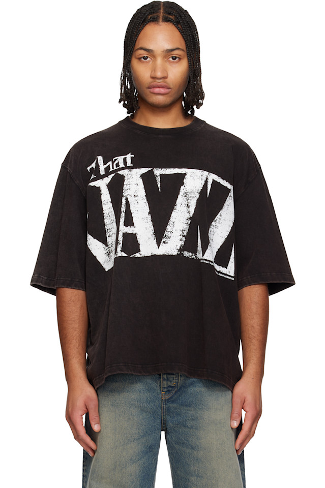 

Футболка с джазовой типографикой Solid Homme, черный