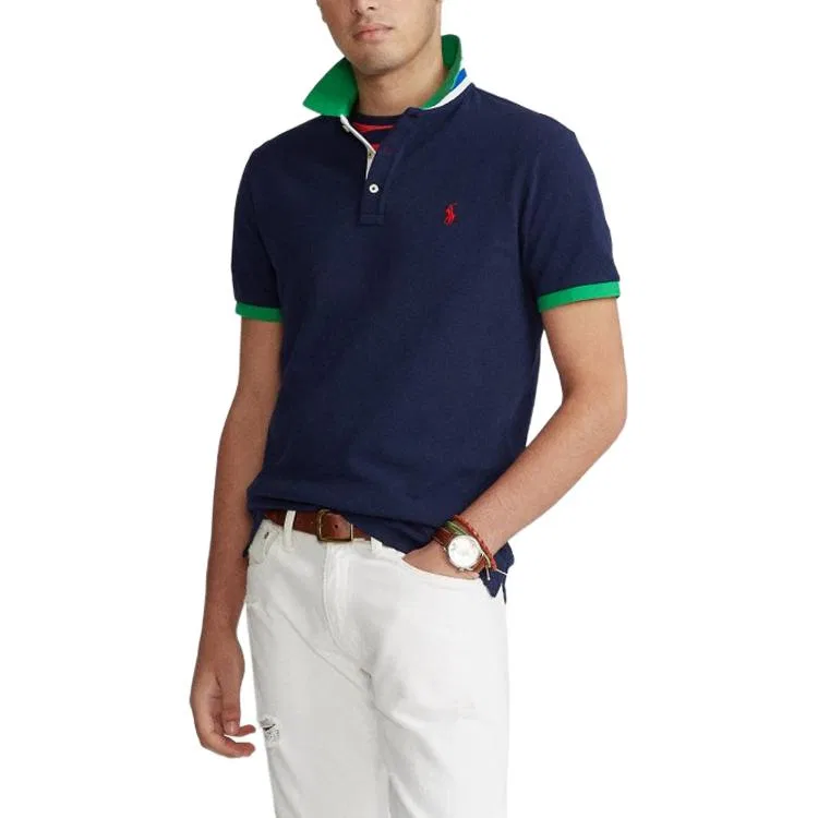 Поло из хлопка, бывшее в употреблении Polo Ralph Lauren, Blue — фото 4