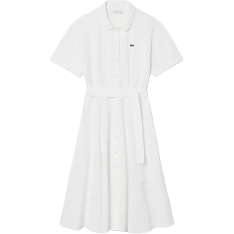 

Пике платье-поло с расклешенным подолом LACOSTE, белый