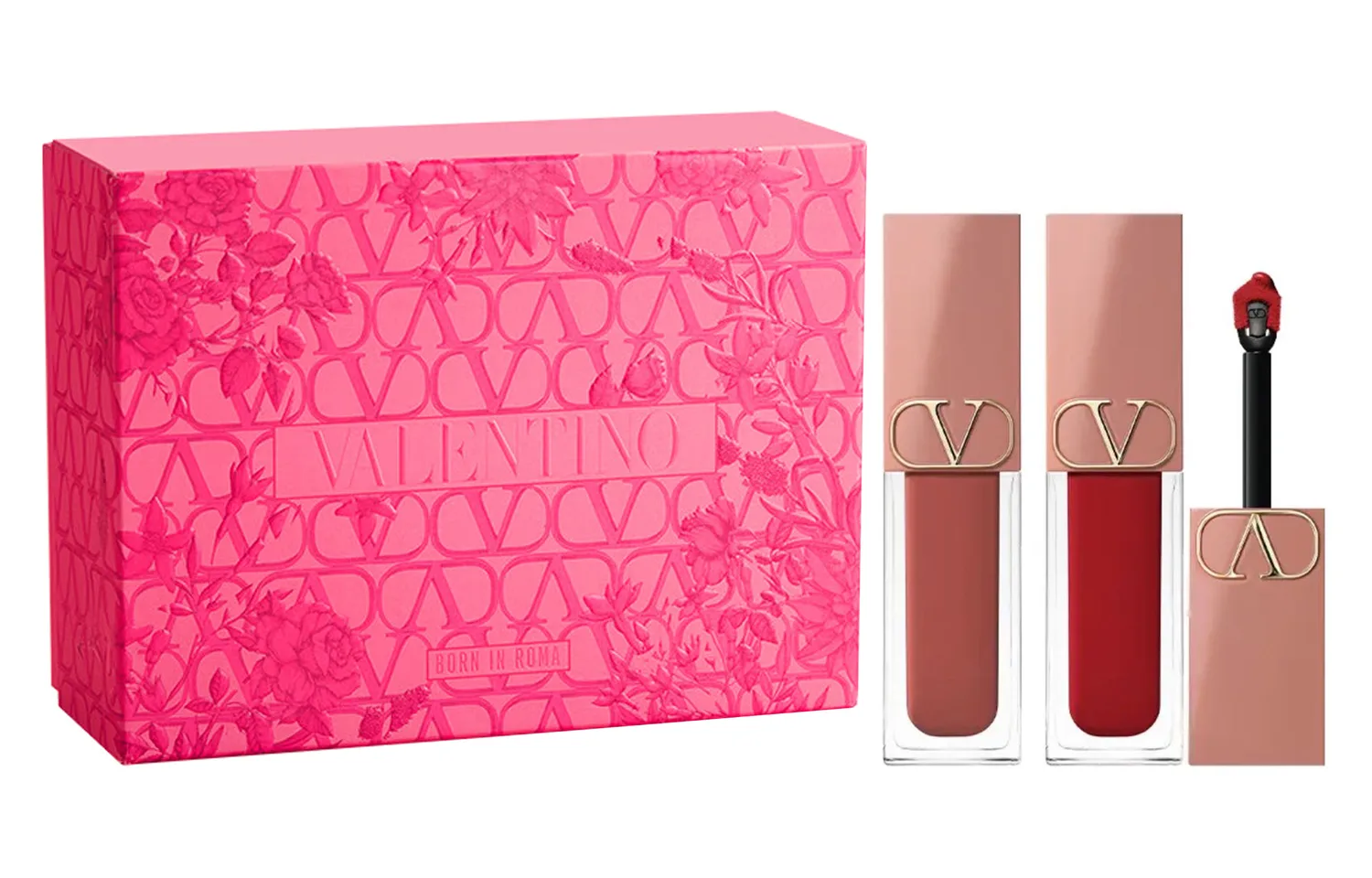 Valentino Матовый блеск для губ nude tube, выравнивающий тон, 6,5 мл*2, Two-Piece Set: Lip Cream #151R Enchantment+Lip Cream #111A Variation Rusty Red — фото 3