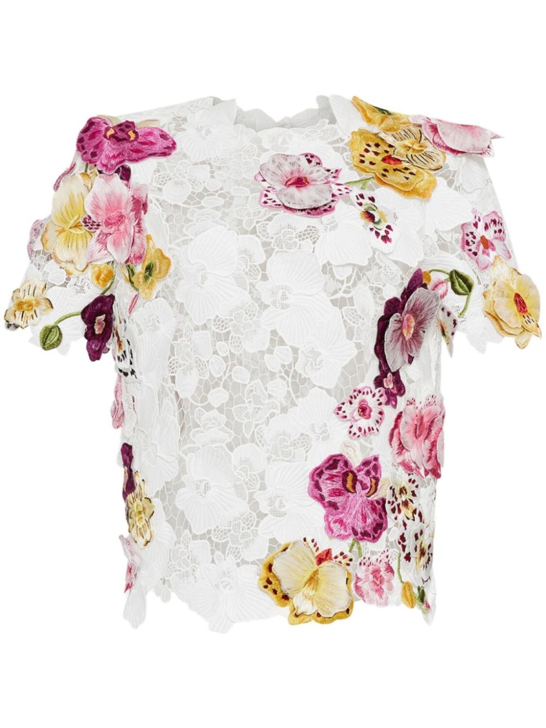 

Гипюровая блузка Orchid с вышивкой Oscar de la Renta, белый