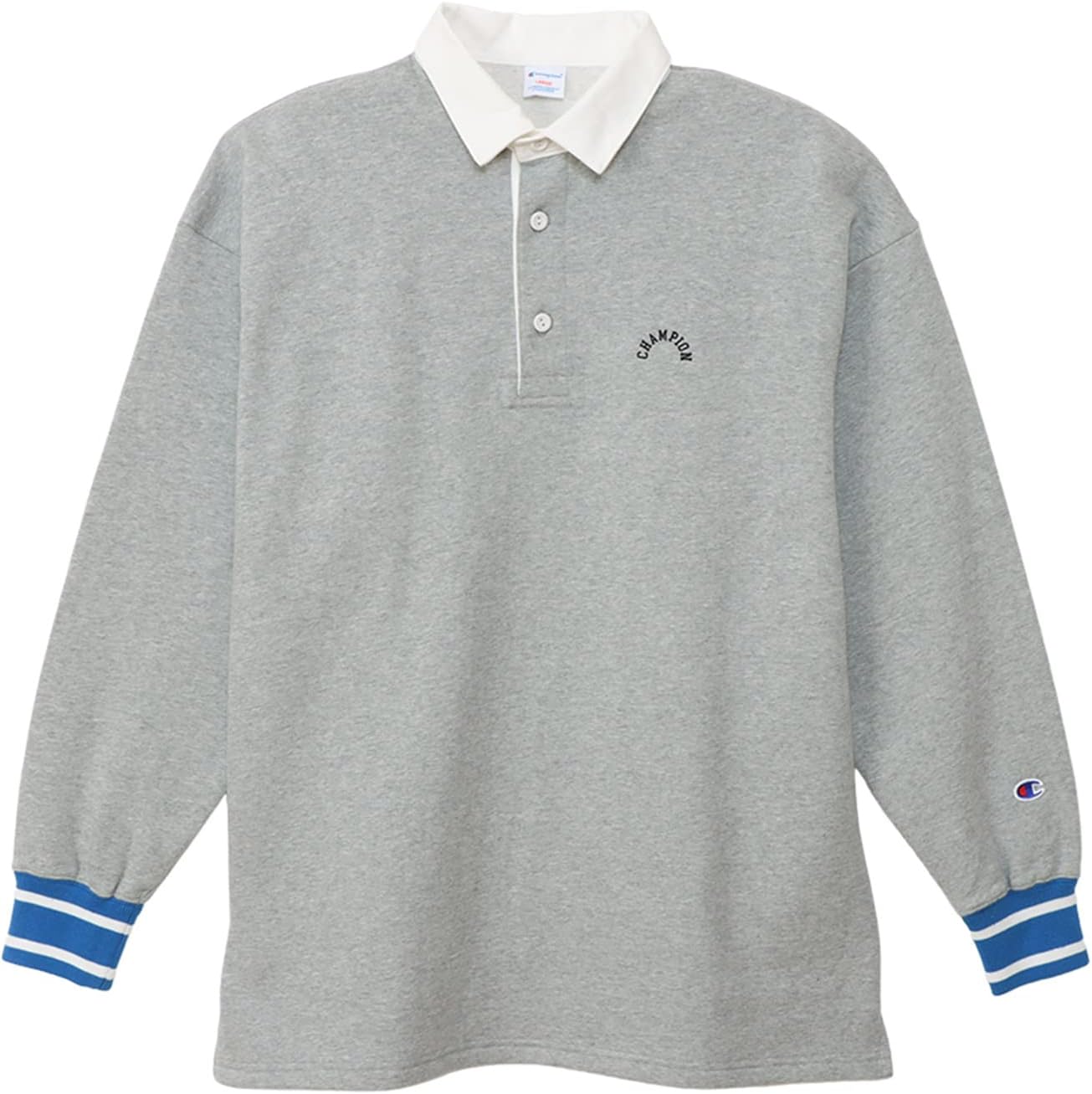 

Толстовка Champion C3-Y002, с длинным рукавом, 100% хлопок, США, ребристая, с вышивкой, регбийная толстовка, мужская, повседневная, серый