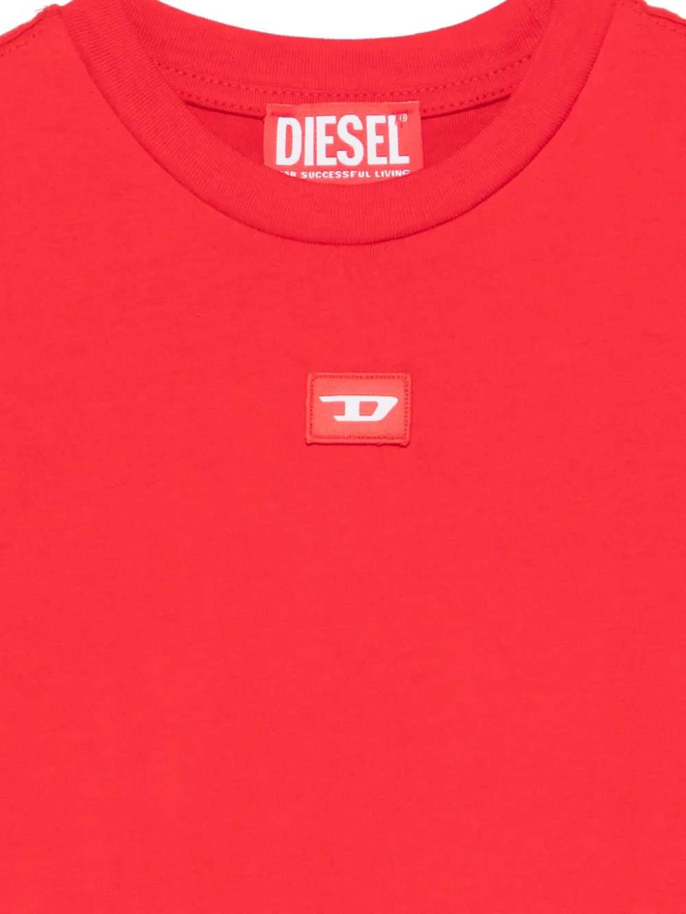 Футболка с нашивкой-логотипом Diesel Kids, красный — фото 3