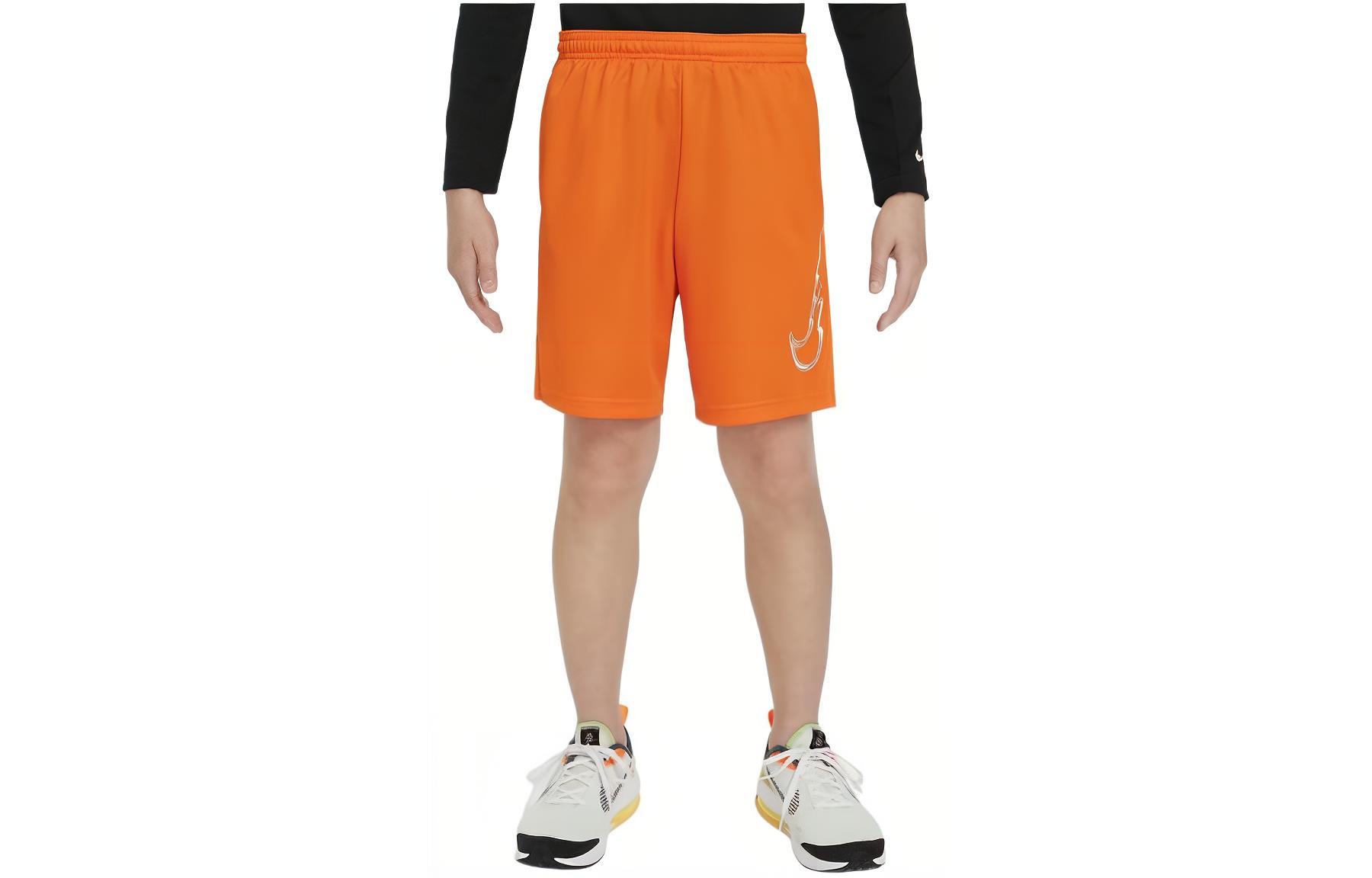 Детские шорты Dri Fit Безопасный оранжевый/белый Nike — фото 2