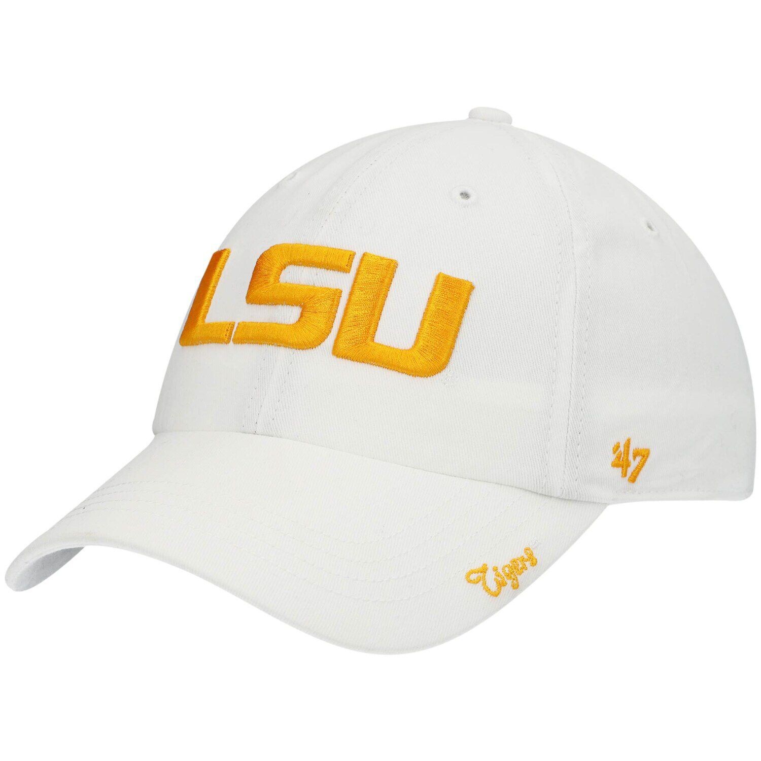 

Женская белая регулируемая шляпа с логотипом LSU Tigers Miata '47