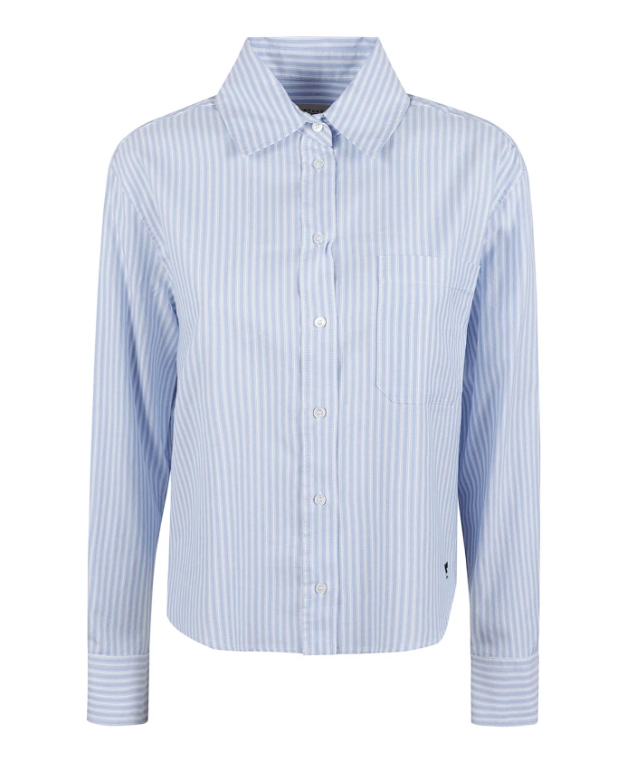 

Полосатая хлопковая рубашка Оксфорд, синяя Weekend Max Mara, синий