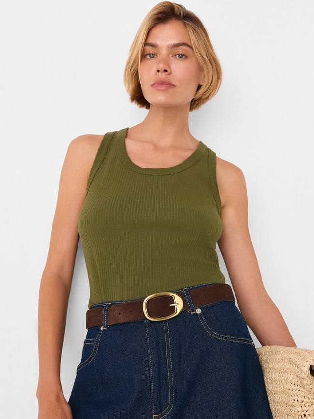 

Футболка Ultimate Rib с вырезом лодочкой и без рукавов Whistles, Khaki