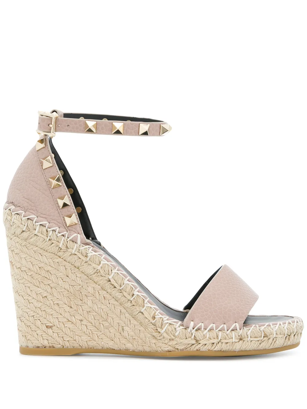 Босоножки Double Rockstud 95 на танкетке VALENTINO GARAVANI, нейтральный