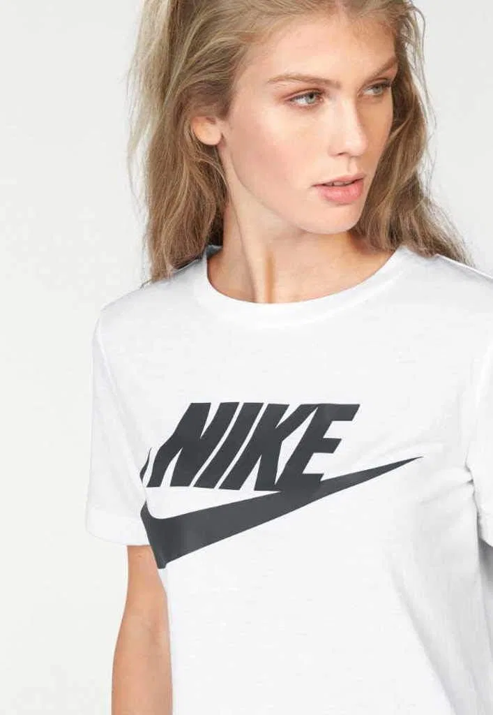 Футболка Nike Essential T-shirt, женская, цвет White/Black — фото 3