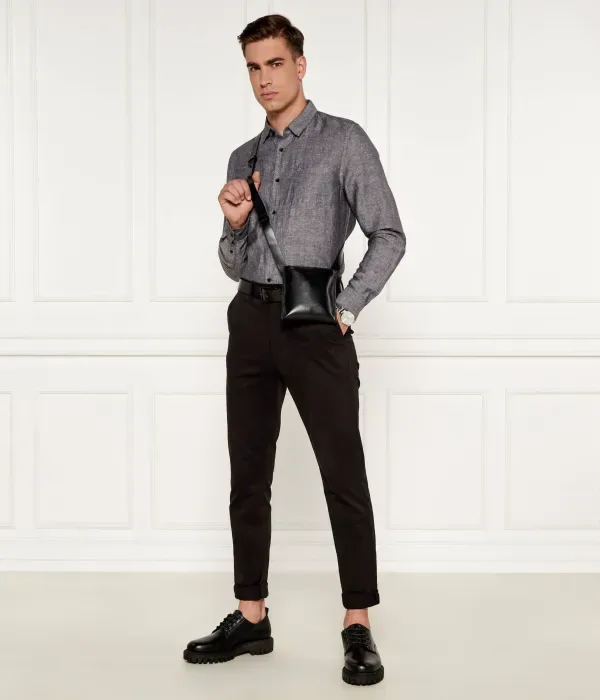 Льняная рубашка slim fit Calvin Klein, серый — фото 2