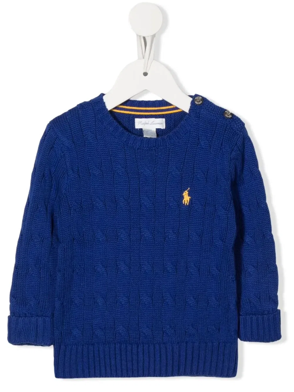 Вязаный джемпер-поло с вышивкой Polo Ralph Lauren Kids, синий