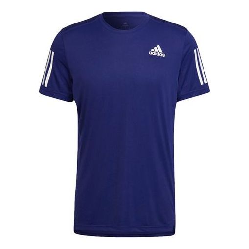 

Футболка Men's adidas Own The Run Tee Stripe hygroscopic Sweat-Wicking Breathable Sports Round Neck Short Sleeve Blue, мультиколор