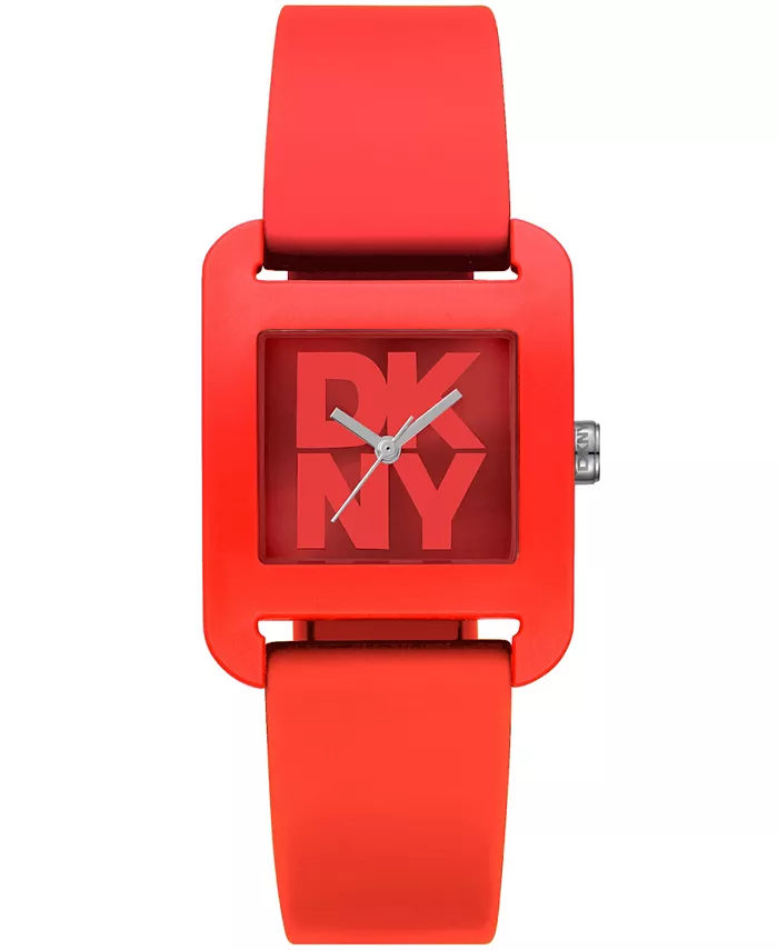 

Женские городские спортивные часы с красным силиконовым ремешком, 37 мм DKNY