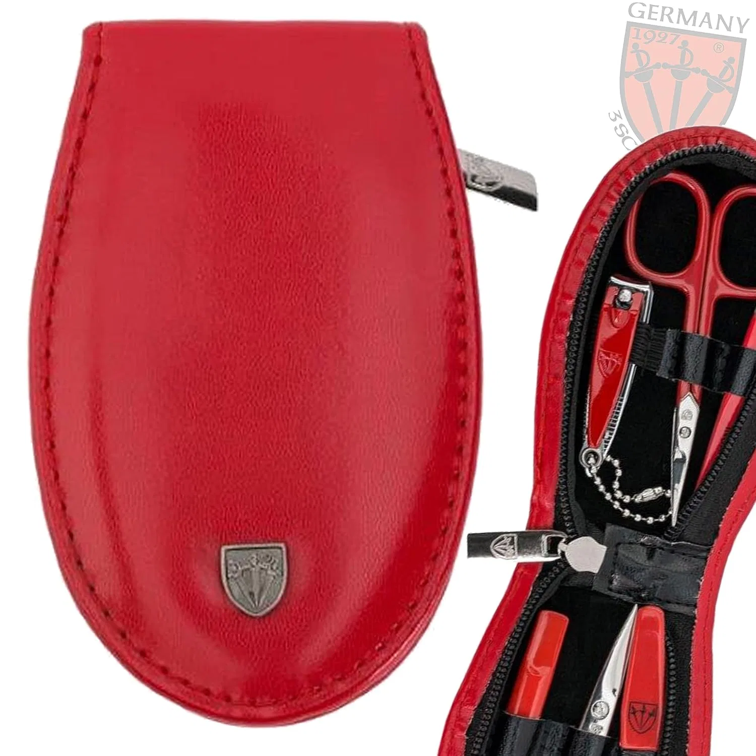 Маникюрный набор DREI SCHWERTER «Piemont» из 6 предметов в красном кожзаменителе ‎Drei Schwerter, Red - Red Instruments — фото 2
