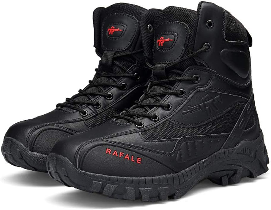 

Мужские тактические ботинки, высокие десертные тактические тренировочные ботинки для улицы, походов и бездорожья, военная обувь, песочный цвет, размер 46/UK 11.5/US 12 Jlfzc, черный