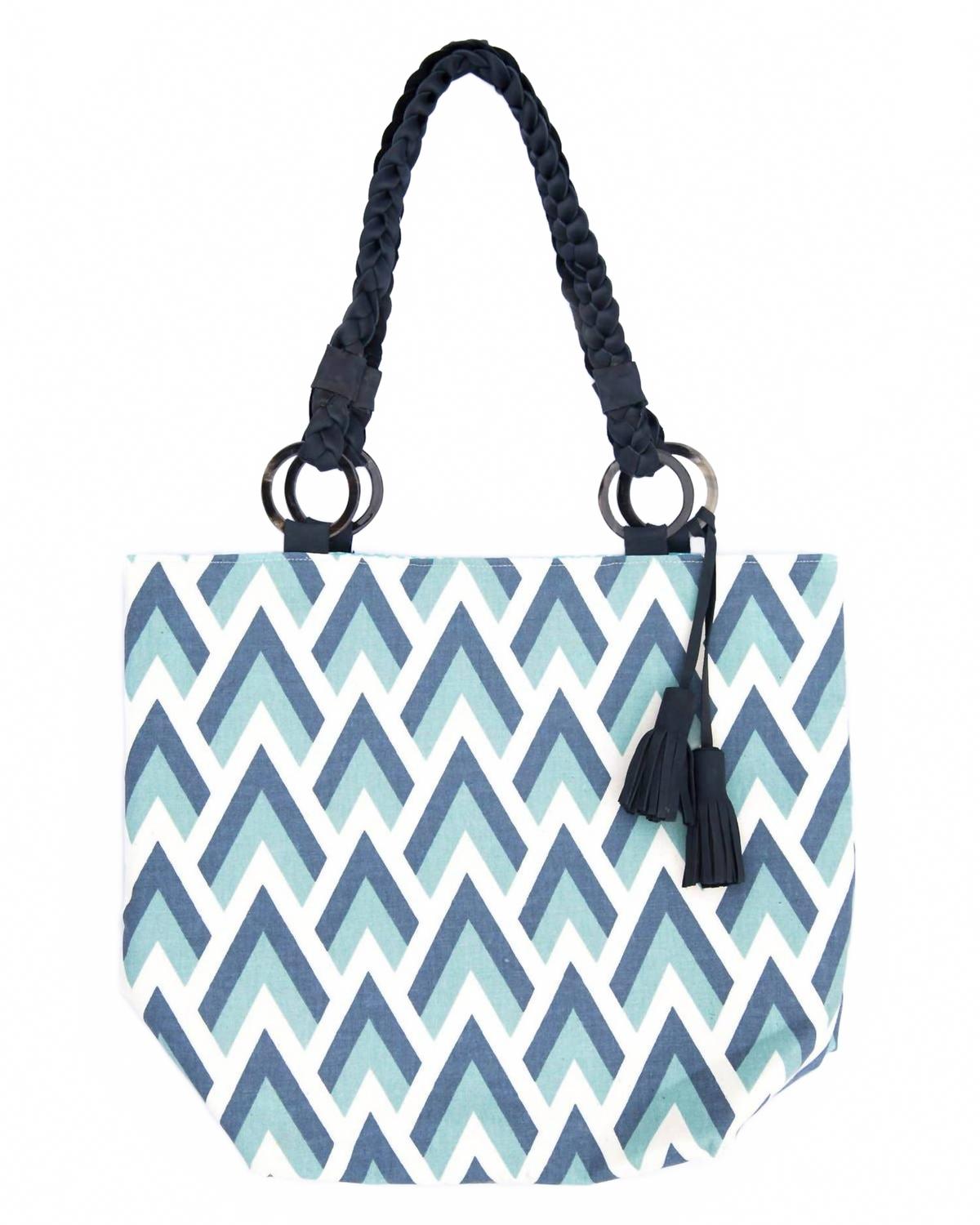 

Женская кожаная сумка-тоут Mountain с ручкой, цвет: темно-синий, светло-синий, белый Vi Bella, темно-синий/светло-синий/белый