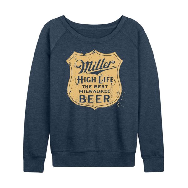 

Женский легкий худи из френч-терри Miller High Life с винтажным гербом Licensed Character, индиго