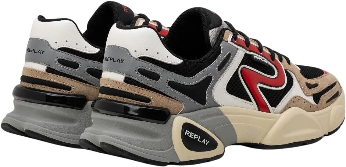 Кроссовки Replay Herren Gms9m .000.c0002tSneaker, 3323 Beige Black Red — фото 2