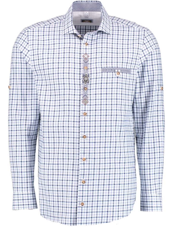 

Традиционная рубашка Салуна темно-синего цвета OS-Trachten