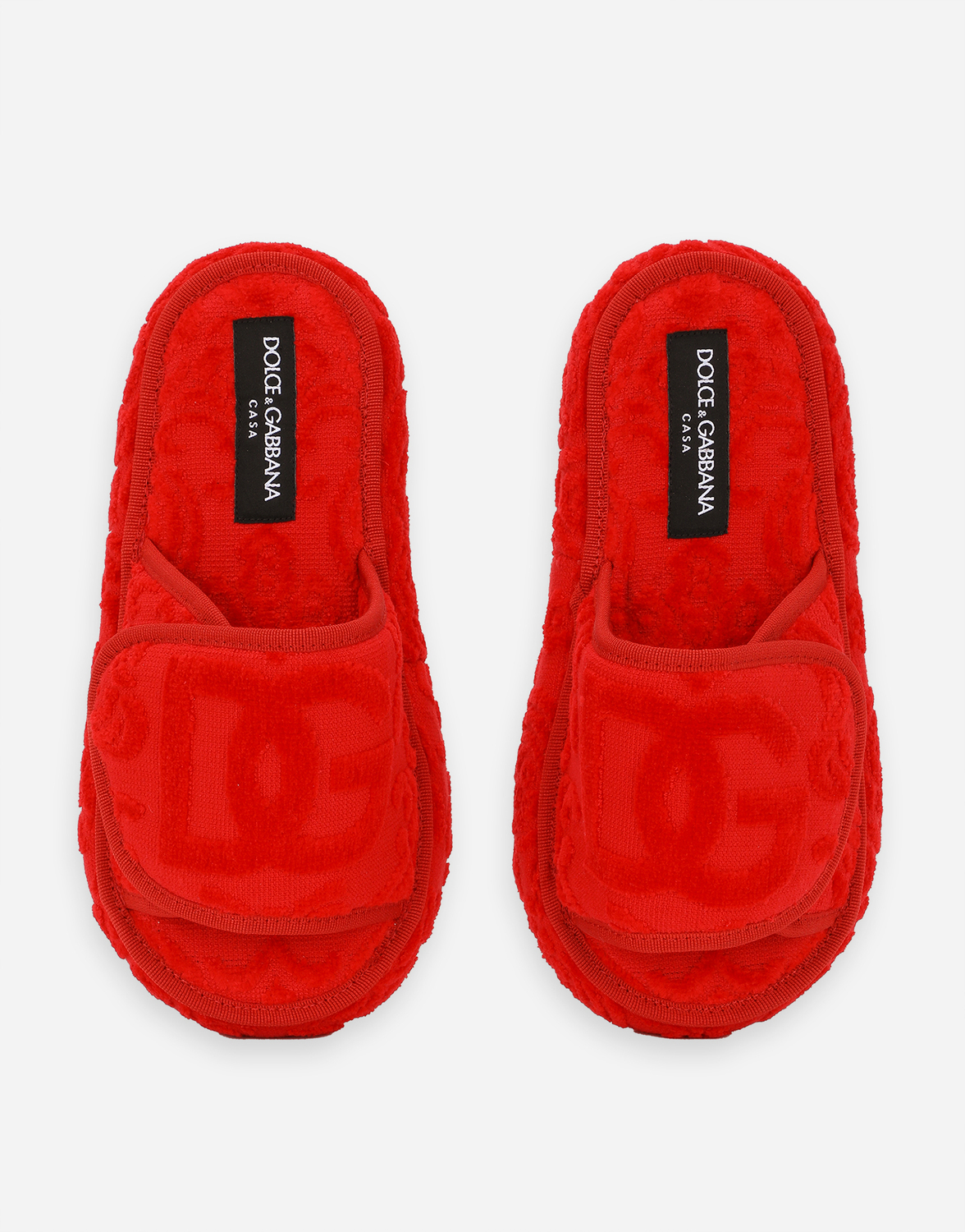 Тапочки из махрового хлопка на платформе Dolce & Gabbana, мультиколор — фото 4