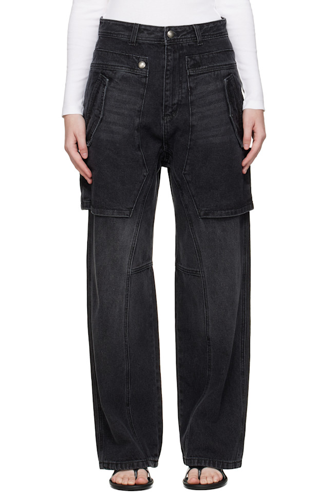 

Andersson Bell Черные джинсы-клеш с широкими штанинами "Раптор"